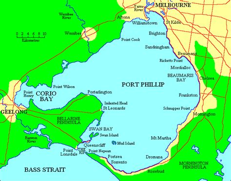 map port phillip bay victoria.